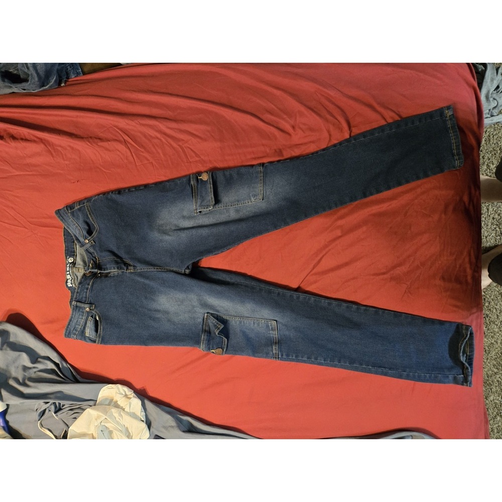 Pastel Jeans Womens Size 14‎ Cargo Pocket Skinny Denim Stretch